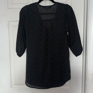 Rosebud Printed Sheer Top